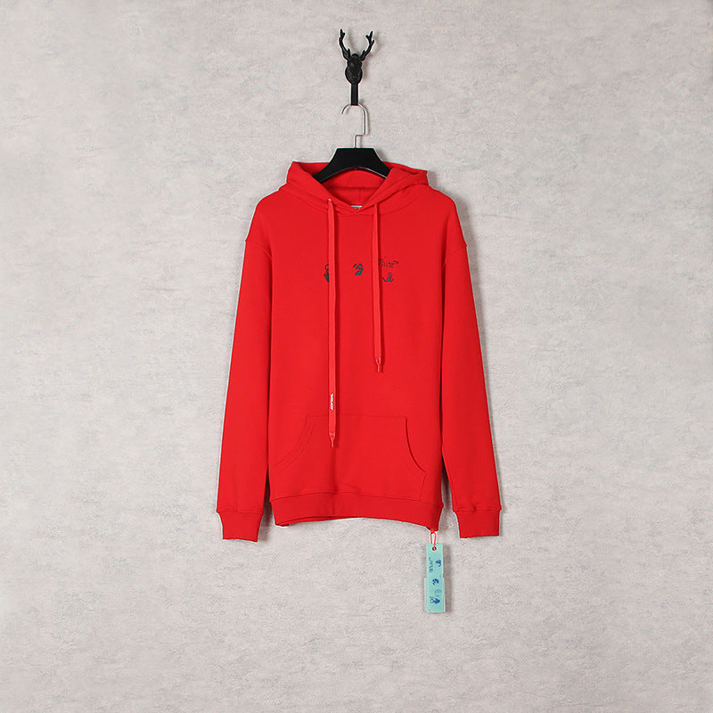 Drippy Hoodies Ow Fall/Winter Hoodie Dissolved Red Arrow Water Drop Printed Hoodie