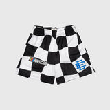 Eric Emanuel EE Shorts Black and White Checkerboard Plaid Color Matching Men's Running Casual Shorts