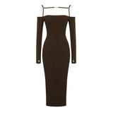 Emily Ratajkowski Dress Long Sleeve Tube Top Sexy Spaghetti Straps Knitted Dress