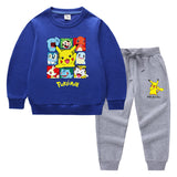 Children Pokemon Pikachu Hoodie & Pant Set Sweater Set Two-Piece Cotton