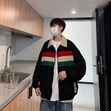 Corduroy Patch Jacket Corduroy Coat for Men Spring and Autumn Casual Jacket