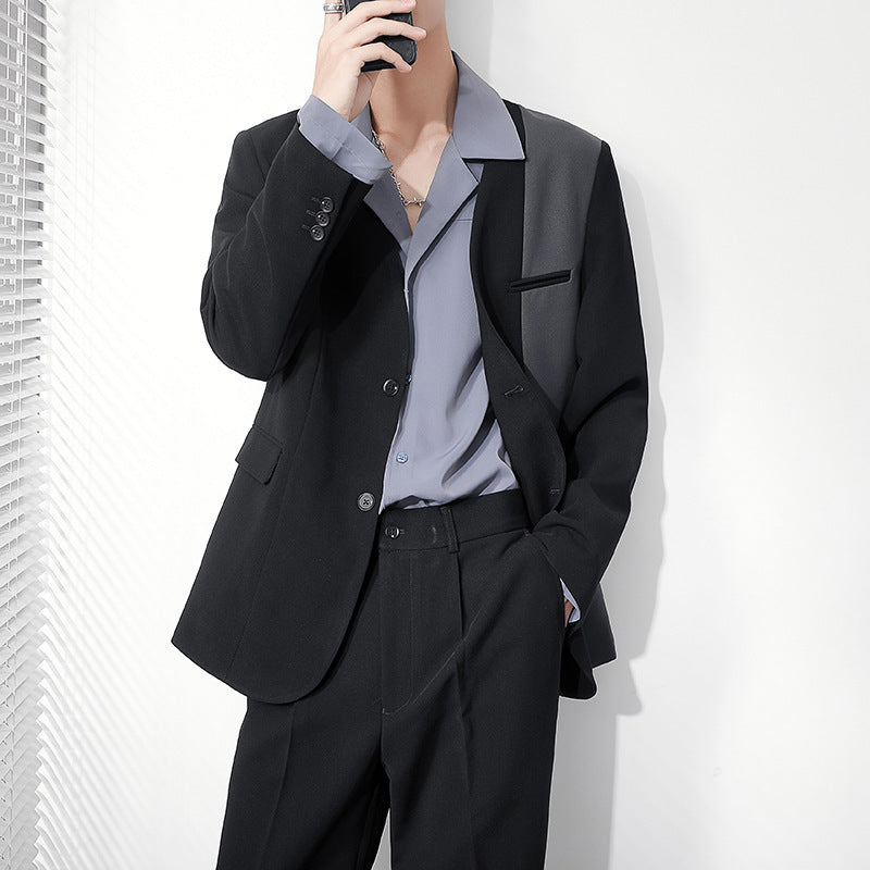 Seersucker Suit Loose Suit Coat Men's Suit