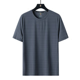 Men Short Sleeve T-Shirt Loose plus Size Ice Silk T-shirt