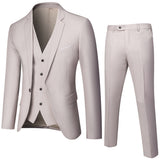 Seersucker Suit Suit Men's Slim Three-Piece Business Wear