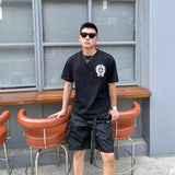 CHH Chrome Heart T Shirt Spring and Summer Hand Painted Graffiti Luminous Printed round Neck Short Sleeve T-shirt for Men and Women