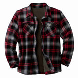 John Dutton Jacket Autumn and Winter Patch Pocket Plaid Shirt Long Sleeve Loose Velvet Thickened Coat
