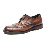 Indo Western Shoes Brogue Men's Shoes Top Layer Cowhide British Men's Shoes Hand Washed Distressed Series