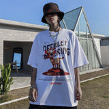 Men's T-shirt Summer Casual Tops Cartoon Printed Short Sleeve T-shirt Men's I round Neck Half Sleeve Trendy Loose