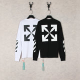 Off White Sweatshirts Long Sleeve round Neck Neck Sweater Autumn and Winter Pattern Series round Neck Pullover Long Sleeve
