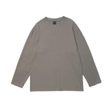 Men's T Shirt Summer Casual Tops Solid Color Long-Sleeved T-shirt Men's Base Shirt Street Fashion Loose Leisure Pullover T-shirt