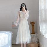 Fairy Dress French Retro Fairy Mesh Dress Super Fairy Two-Piece Set