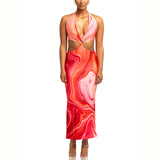 Women Summer Dresses Midi Dress  Dress Summer Printed Sexy Beach Dress for Women