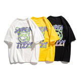 Men's T-shirt Summer Smiley Face Letter Print Casual Loose Short Sleeves T-shirt