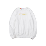 Off White Sweatshirts Long Sleeve round Neck Sweater Autumn and Winter Ladder Arrow Pattern Terry Sweater for Men and Women