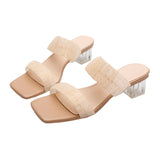 Nude Block Heel Sandals