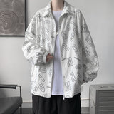 Men's Shirts Lapel Men's Letters Printed Jacket Coat