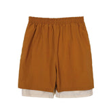 Men's T Shirt Summer Casual Tops Casual Shorts Men Fashion Brands Color Contrast Patchwork Fifth Pants Street Trend Loose Middle Pants