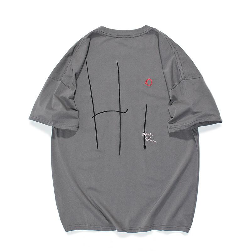 Men T Shirt Summer Casual Tops Men's Clothes Summer Wear Vintage Men's round Neck Short Sleeve Casual Loose Letter Embroidery T-shirt