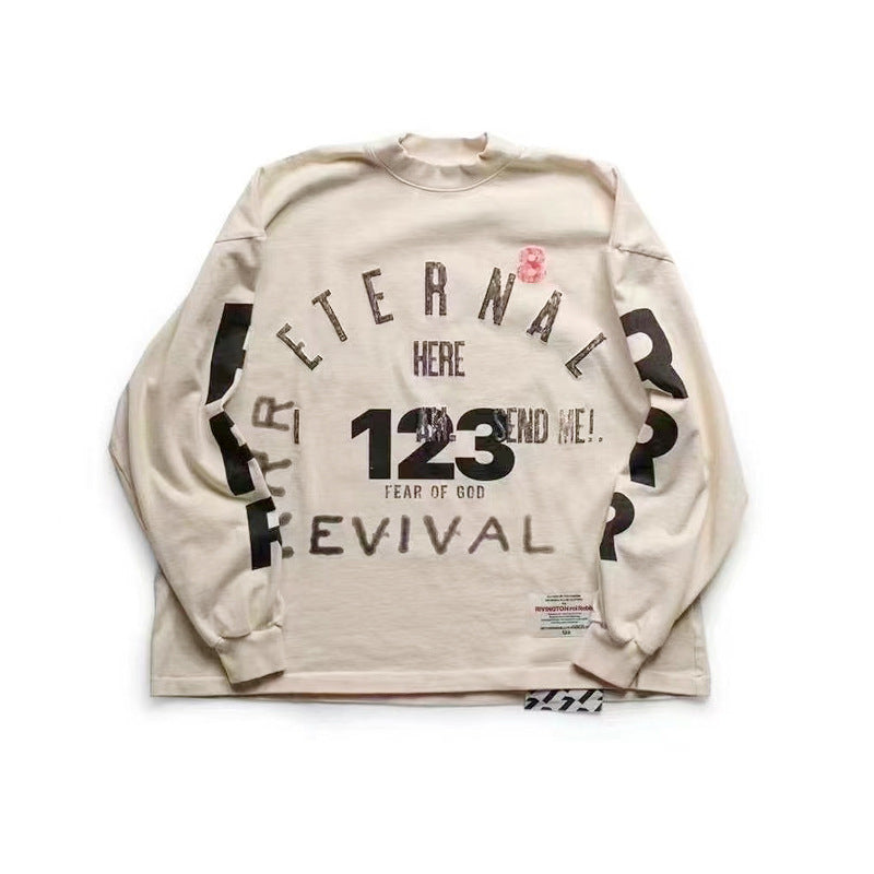 Rrr123 Sweatshirt Fog Fear of God X Rrr123 Joint Name Revival Printing Distressed