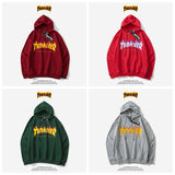 Thrasher Hoodie Sweater Hooded Velvet Padded Loose Long Sleeve