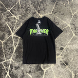 Thrasher T Shirt Summer Flame Skateboard Villain Hip Hop Printed Loose T-shirt