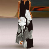 Women Exotic Dresses Vintage Printed Maxi Dress V-neck Sexy Dress