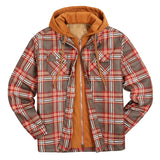 John Dutton Jacket Autumn and Winter Plaid Jacket Long-Sleeved Hooded Fake Two Pieces Cotton Padded Coat Men
