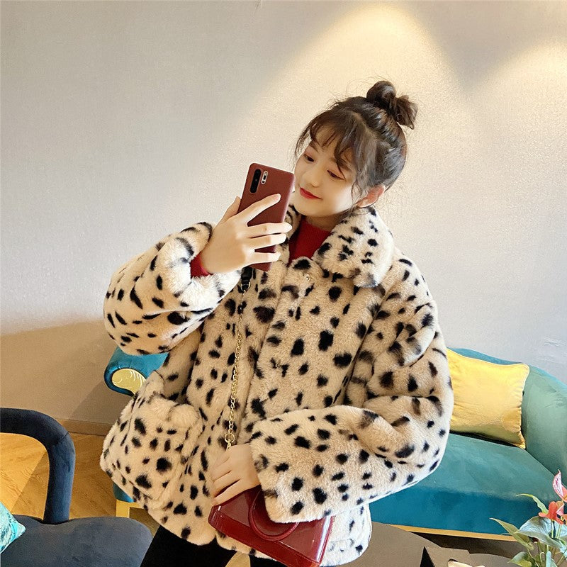 Dalmatian Coat Leopard Print Wool Coat