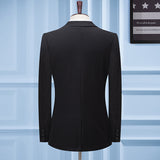 Seersucker Suit Men's Suit Set Slim Three-Piece Suit