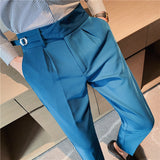 Men Trousers Solid Color Casual Pants