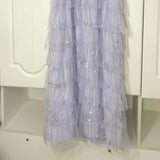 Fairy Dress Summer Vacation Style Dot Mesh Sling Mid-Length Dress