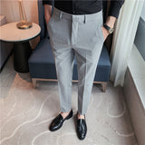 Men Trousers Men's Casual Pants Embroidered Stretch Slim Fit Suit Pants