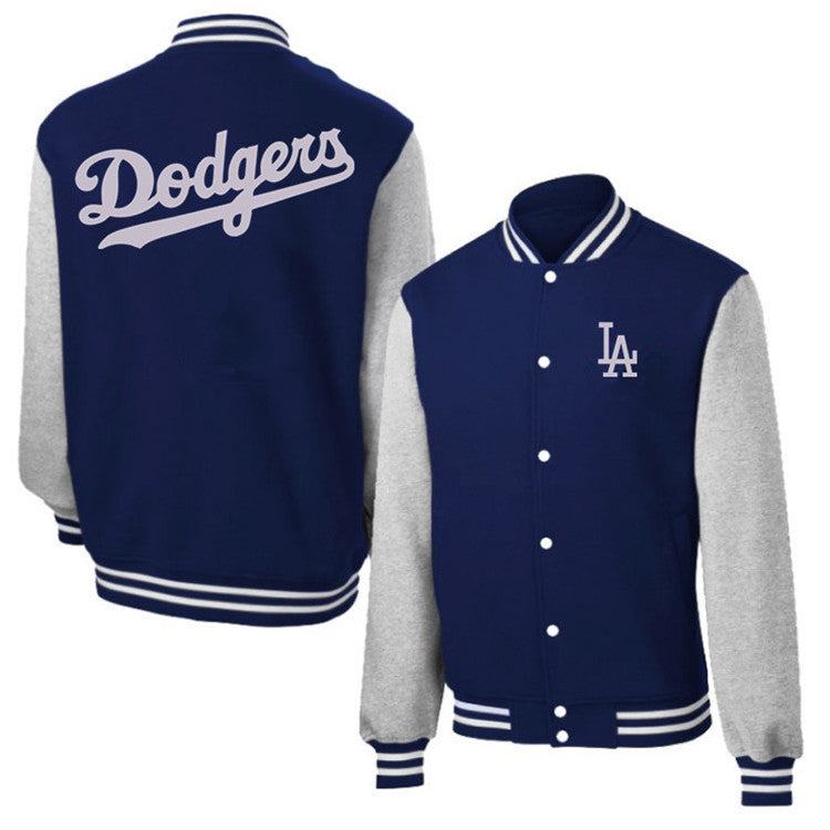Dodgers Letter Man Jacket Outfit Senior Jackets Varsity Baseball College Coat Men's Autumn and Winter Thickening Jacket Sports and Leisure