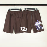 Rrr123 Shorts Graffiti Cartoon Printed Shorts Patchwork Retro Sweatpants