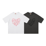 Men T Shirt Summer Casual Tops Men's Clothes Summer Wear National Fashion Boys round Neck Short Sleeve Casual Couple Love Letter T-shirt