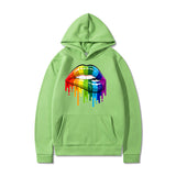 Drippy Hoodies Lip Printings Loose Sweater