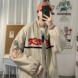 All Star Varsity Jacket Spring and Autumn Vintage Flocking Letter Embroidered Jacket