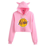 In Memory of Kobe Hoodie Kobe Peripheral Printed Women's Navel Cat Ears Hooded Sweater
