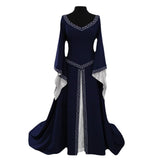 Vintage Empire Waist Dress Medieval Women's Halloween V-neck Slim Dress