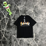 Thrasher T Shirt Summer Skateboard Flame Limited T-shirt Couple