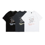 Men T Shirt Summer Casual Tops Men's Clothes Summer Wear Japanese-Style Retro Men's round Neck Short Sleeve Casual Loose Print T-shirt