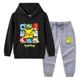 Children Pokemon Pikachu Hoodie & Pant Set Sweater Suit Cotton Trendy