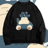 Men and Women Pokemon Pikachu Hoodie Pokémon Snorlax round Neck Sweater