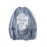Slogan Graphic Hoodie Autumn Winter False-Two-Piece Loose Long Sleeve Sweatershirt