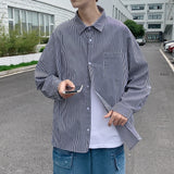 Men's Shirts Long Sleeve Shirt Men's plus Size Casual Striped Top