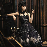 Gothic Lolita Harajuku Style Clothing Punk Lolita Dress JSK Retro Goth Dress Full Set