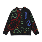 Black Christmas Sweater Vintage Paisley Sweaters Hooded Sweater