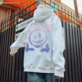 Smiley Face Hoodie Hooded Sweater Men's Trendy plus Size Coat