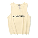 Kanye T Shirt 21ss Summer Fog Three-Dimensional Sports Style with Letters Vest Loose Sleeveless T-shirt