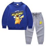 Children Pokemon Pikachu Hoodie & Pant Set Sweatshirt Set Pure Cotton Trendy